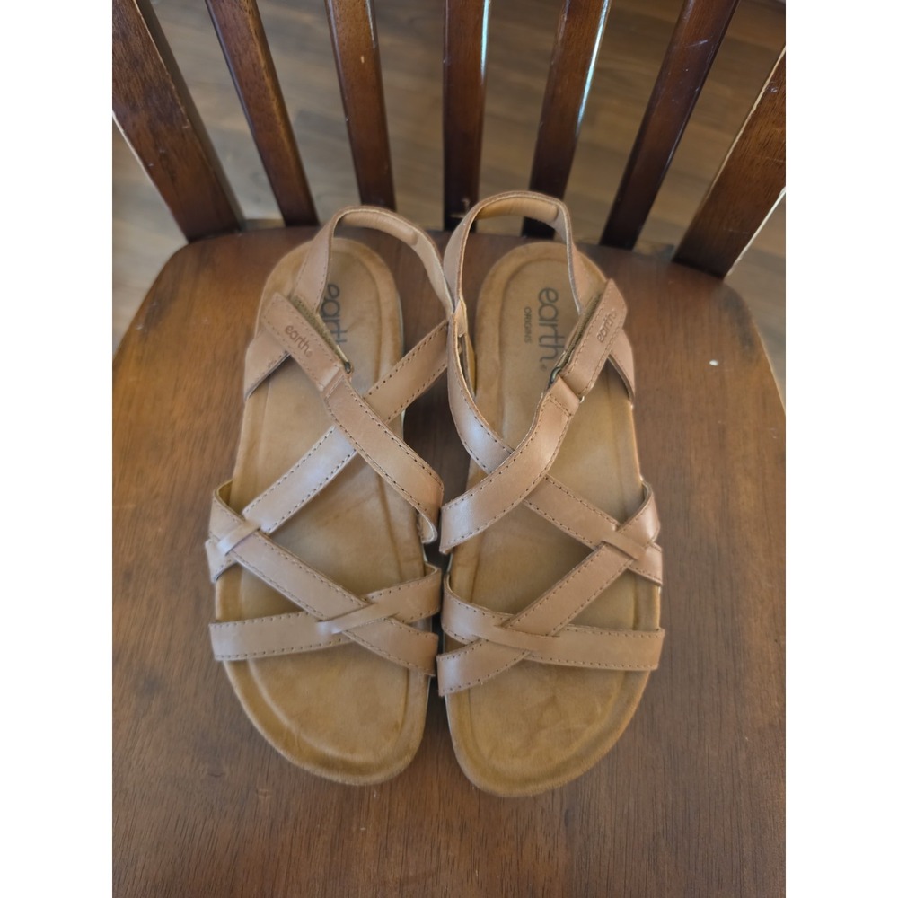 WOMEN'S SANDALS BY "EARTH ORIGIN" SIZE 8 WIDE, LIGHT BROWN COLOR - Picture 3 of 6